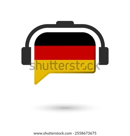 Headphone flag of German. Vector Illustration of flag on white background.