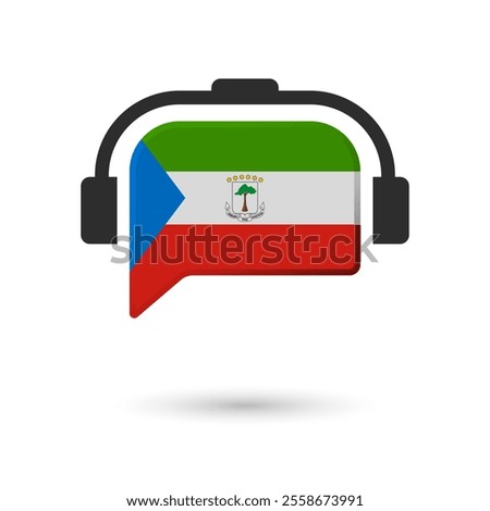 Headphone flag of Equatorial Guinea. Vector Illustration of flag on white background.