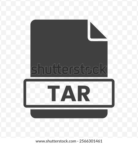 Vector illustration of TAR file in dark color and transparent background(PNG).