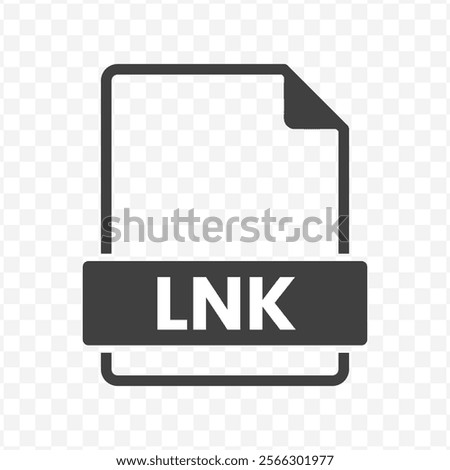 Vector illustration of LNK file in dark color and transparent background(PNG).