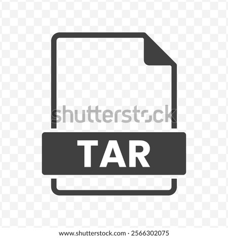 Vector illustration of TAR file in dark color and transparent background(PNG).