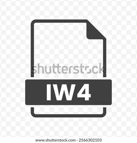 Vector illustration of IW4 file in dark color and transparent background(PNG).