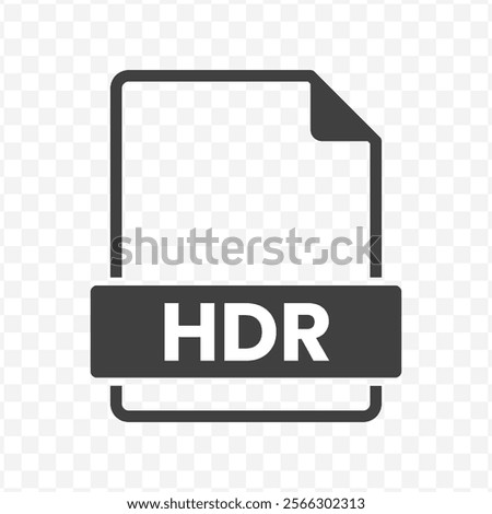 Vector illustration of HDR file in dark color and transparent background(PNG).