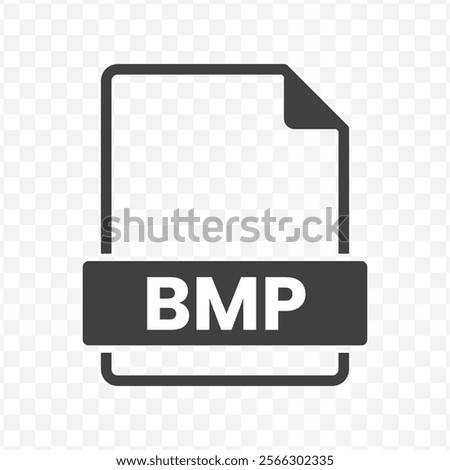 Vector illustration of BMP file in dark color and transparent background(PNG).