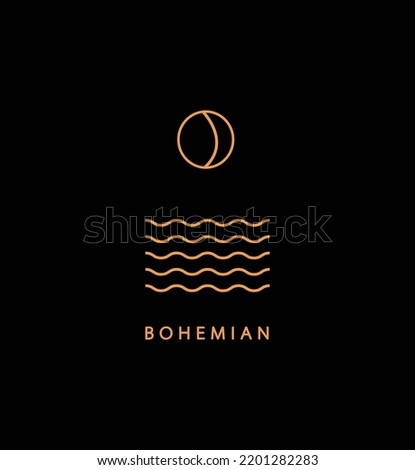 
Logo in a modern style. Vector linear icon. Boho characters - solar logo design templates - abstract design elements for modern minimalist style social media posts and stories.