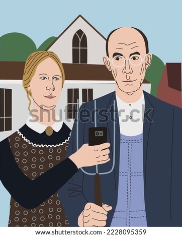 Similar – Image, Stock Photo American Gothic