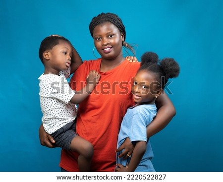 Similar – Image, Stock Photo Mother with her son selfie