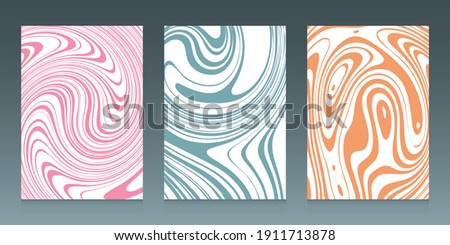An editable vector, vertical, abstract,  fluid marble background set Photo stock © 