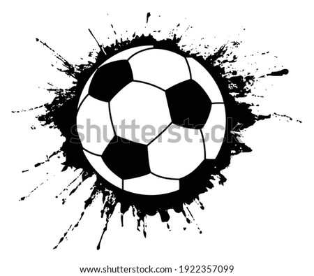 An editable vector illustration of soccer ball as splash