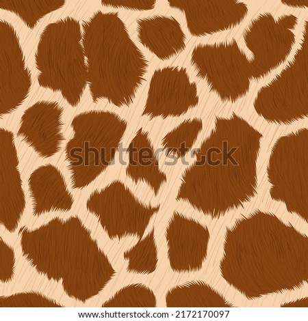 Hand drawn Seamless pattern of Giraffe print, Detail skin of Giraffe, Realistic Giraffe pattern