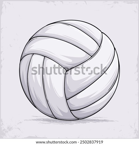 Hand drawn Sport Volleyball ball, classic white volleyball ball for training or professional Match  