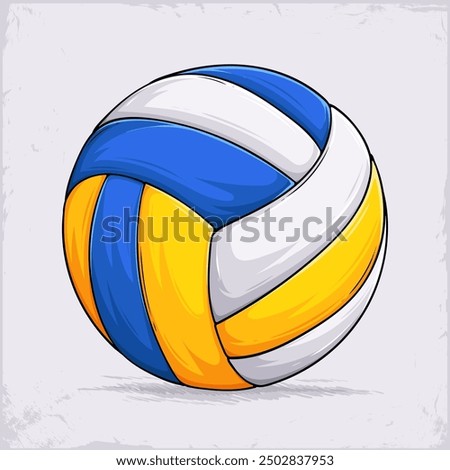 Hand drawn Sport Volleyball ball yellow and blue volleyball ball for training or professional Match 