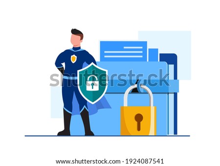 Global data security, personal data security, cyber data security online concept illustration, Internet security or information privacy - protection idea, software access data confidential, abstract