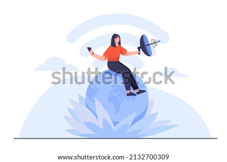 No Wireless internet signal access. There are still many people in the world who do not have access to the Internet. flat illustration vector design