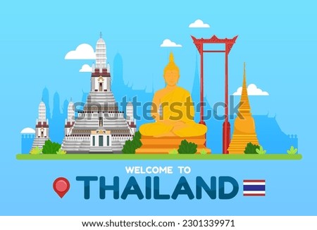 An important tourist attraction in Thailand, Landmark in Bangkok Wat Arun Ratchawararam, Big Budha, Giant Swing, tourists all over the world always come to see the beauty.