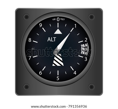 Instrument plane ALT vector navigation indicator on a white background