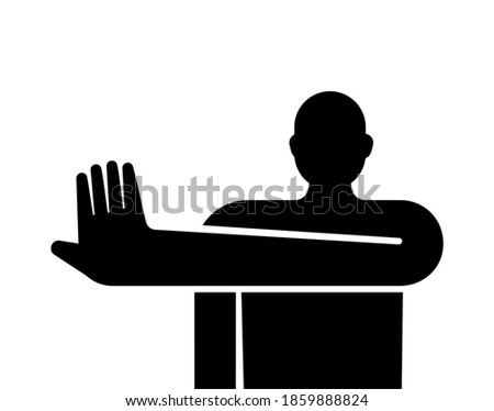 Stop man hand. Avast sign. vector illustration
