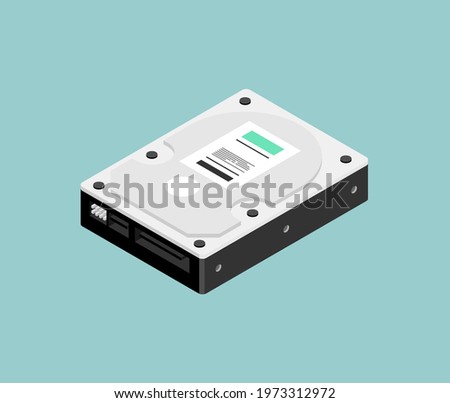 Hard drive hdd isolated. Vector illustration