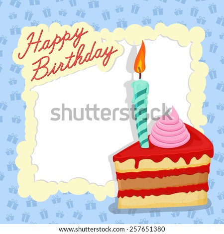 Template For Happy Birthday Card With Place For Text Stock Vector ...