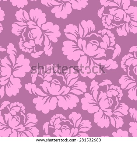 Seamless pattern flowers roses, vector floral illustration.Vintage flowers pattern