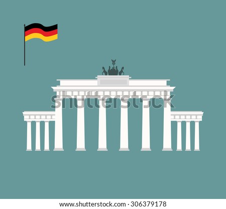 Brandenburg Gate in Berlin. landmark of Germany. Architecture attraction of  country. Vector illustration