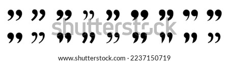 Set of quote mark icons isolated on white background.Quotation marks.Black quotes icon collection.Vector quote sign.Citation.