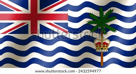 Official national flag of British Indian Ocean Territory.Vector.
3D illustration.Highly detailed flag of the British Indian Ocean Territory,
with official proportions and color.