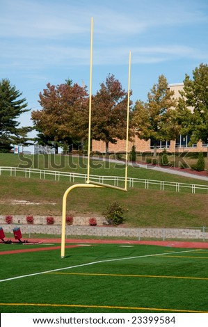 American Football goal post in high school field