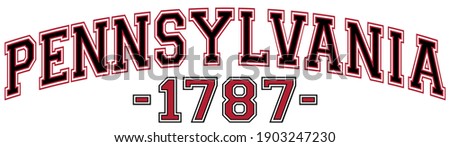 Retro college varsity font typography pennsylvania state slogan print for tee - t shirt and sweatshirt - hoodie