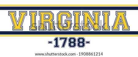 Retro college varsity font typography virginia state slogan vector print for tee - t shirt and sweatshirt - hoodie