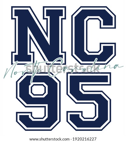 Retro college varsity font typography north carolina slogan vector print for tee - t shirt and sweatshirt - hoodie