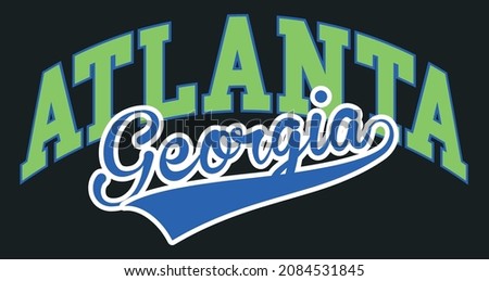 Vintage college varsity georgia state atlanta city slogan print for graphic tee t shirt or sweatshirt - Vector