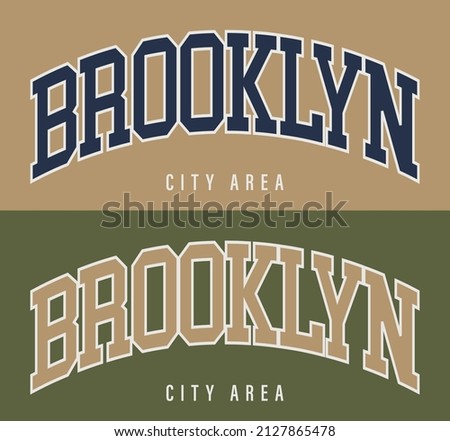 Vintage college varsity brooklyn new york city slogan print for graphic tee t shirt or sweatshirt - Vector