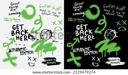Urban typography street art graffiti slogan print with spray effect for graphic tee t shirt or sweatshirt - Vector Foto stock © 