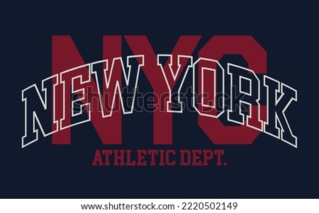 Vintage typography college varsity New York City state slogan print for graphic tee t shirt or sweatshirt - Vector
