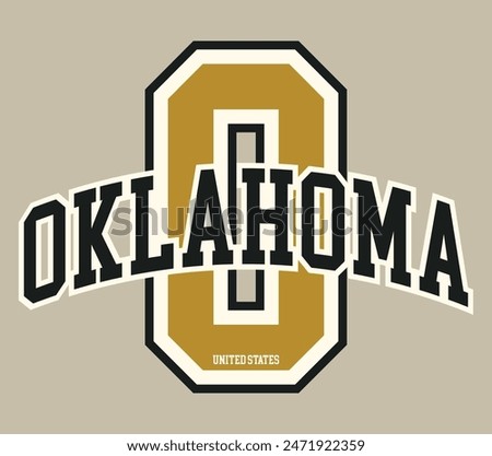 Vintage varsity college typography united states of america oklahoma state slogan text print for graphic tee t shirt or sweatshirt hoodie or sticker poster - Vector