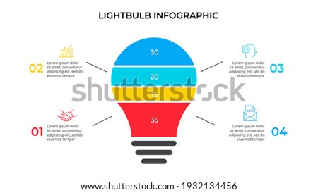 Business data visualization. Lightbulb chart. Vector business template for presentation. Creative concept for infographic.