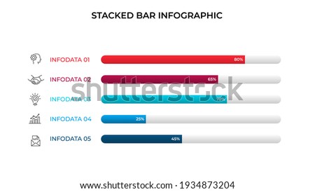 Business data visualization. Stacked bar chart. Vector business template for presentation. Creative concept for infographic.