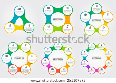 Vector circle for infographic. Template for cycling diagram, graph, presentation and round chart. Business concept with 3, 4, 5, 6, 7, 8 options, parts, steps or processes.