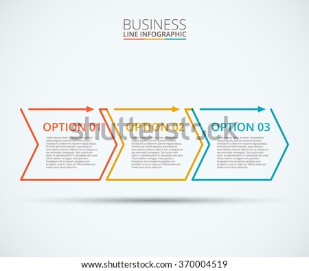 Thin line flat elements for infographic. Template for diagram, graph, presentation and chart. Business concept with 3 options, parts, steps or processes. Data visualization.