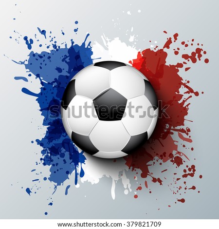 Euro 2016 France football championship with ball and france flag colors.