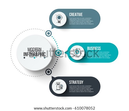 Business data visualization. Process chart. Abstract elements of graph, diagram with 3 steps, options, parts or processes. Vector business template for presentation. Creative concept for infographic.