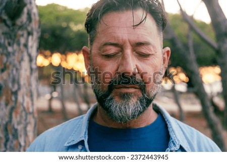 Similar – Image, Stock Photo portrait one sad man
