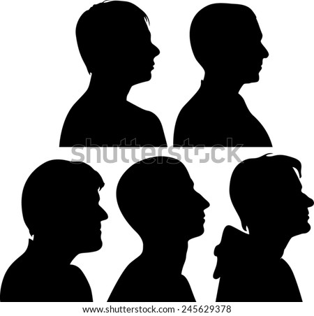 Man Face Profile Silhouette Stock Vector Illustration 245629378 ...