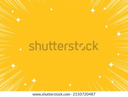  yellow concentrated lines and glitter background frame