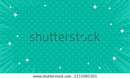 Green concentrated lines and glitter background frame