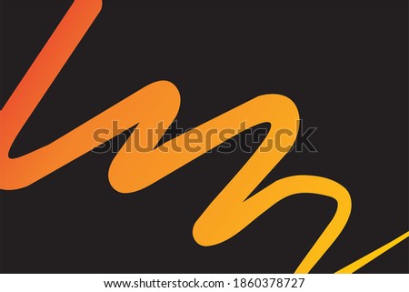 Black plain background with orange & camel yellow gradient
brush stroke zig-zag thick line from left top to right bottom of page