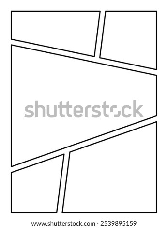 comic or manga layout, backdrops in frames and panels for manga and comic artist. white layout background with copy space text