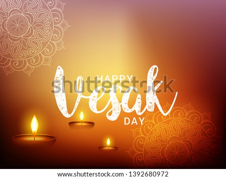 Illustration Of Happy vesak Day Or Buddha Purnima Background.