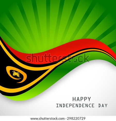 Vector illustration festive banner with stylized flag of The Vanuatu and an inscription 